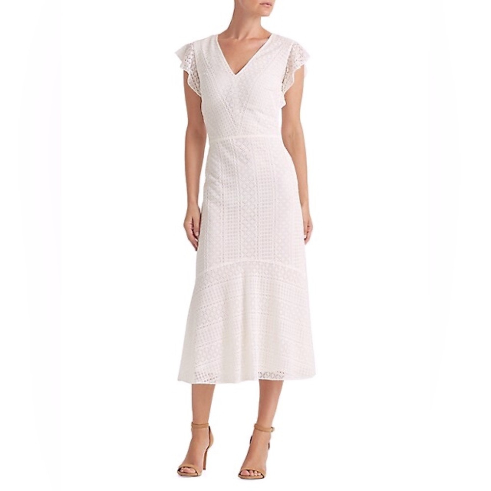 RALPH LAUREN Lace Flutter-Sleeve Dress